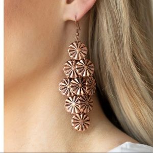 Paparazzi Copper Star Spangled Shine Dangle Earrings